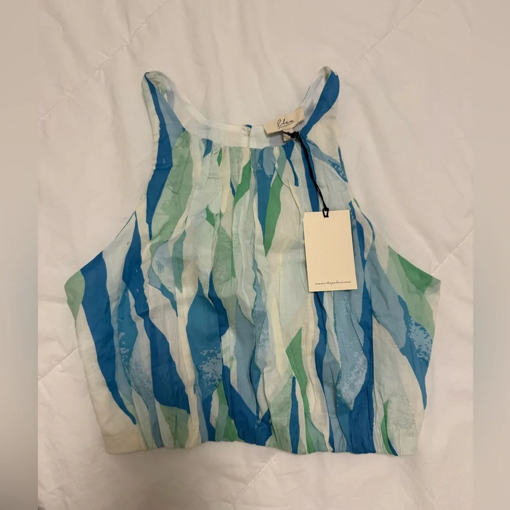 ELAN Crop Top and Smocked Waistband Midi Skirt Set Coverup - Picture 6 of 6